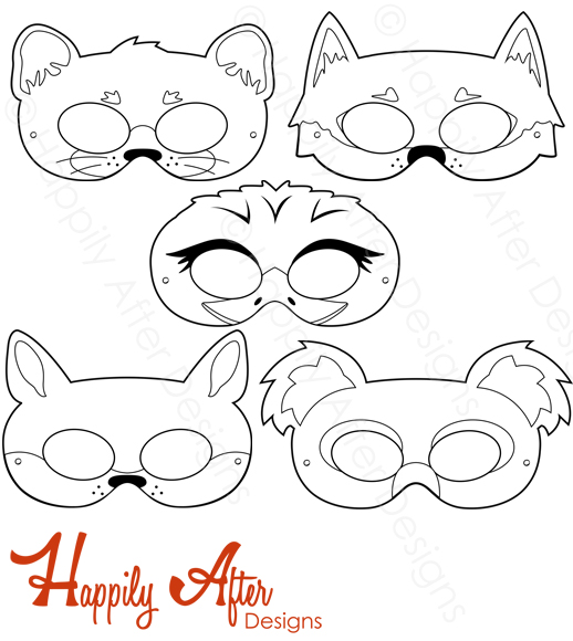 Australian Animals Printable Coloring Masks – Happily After Designs