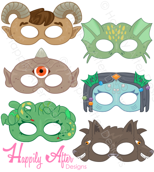 Greek Monsters Printable Masks – Happily After Designs
